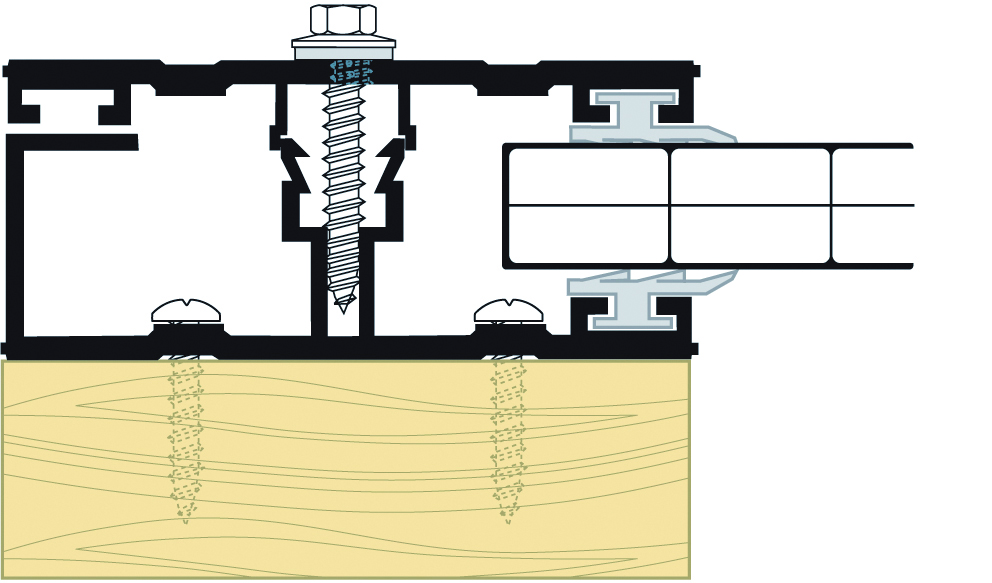 Alu-Komplettprofil Rand für 16 mm pressblank B= 60 mm L= 2000 mm mit eingezogener Dichtung