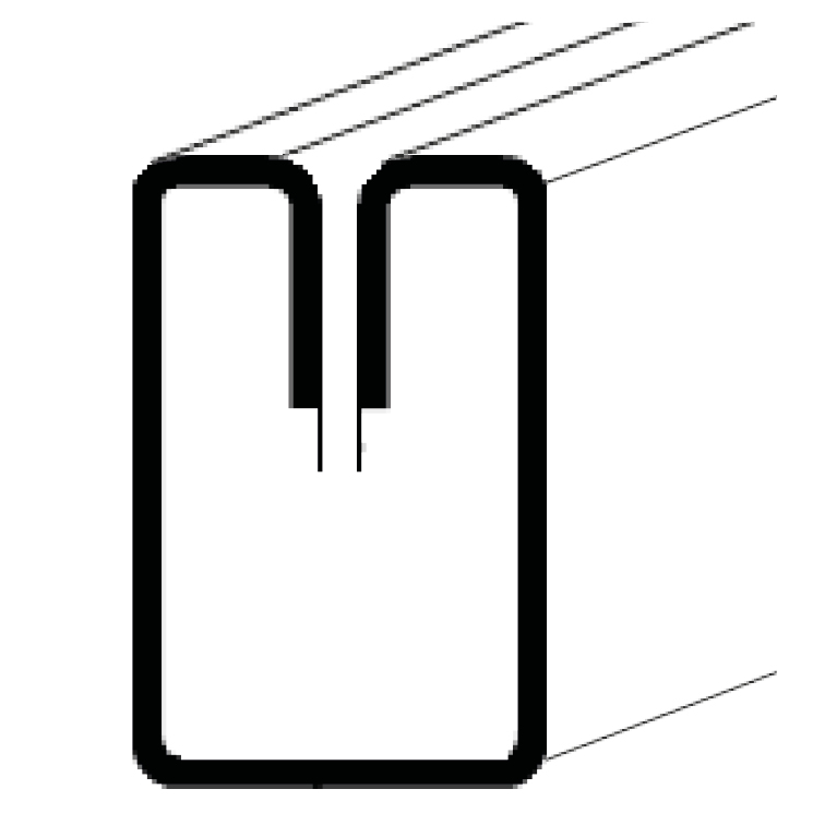Einfaßprofil 1.4301 Rechteck 30 x 20 x 1.5 - 1.7 mm