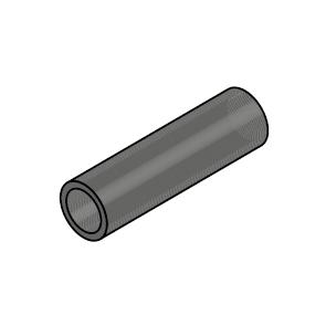 Hohlstab PVC dunkelgrau AD 125 x ID 50 x 2000 mm
