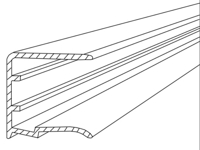 Alu-Kantenschutz mit Tropfnase B= 16 mm L= 1200 mm