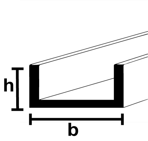 AlMgSi0.5 F22 AW6060 U-Profil 15 x 15 x 15 x 2.0 mm