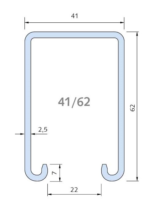 Halfen Lochschiene feuerverzinkt HL 41/62-FV-6000mm