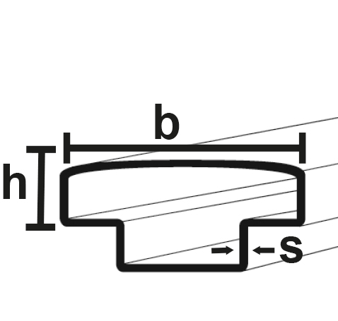 Brückenhandlauf einteilig HOP 39.036 120 x 55 x 4 mm / 12 m