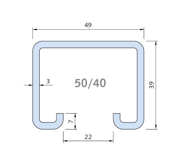 Halfen Lochschiene feuerverzinkt HL 50/40-FV-6000mm