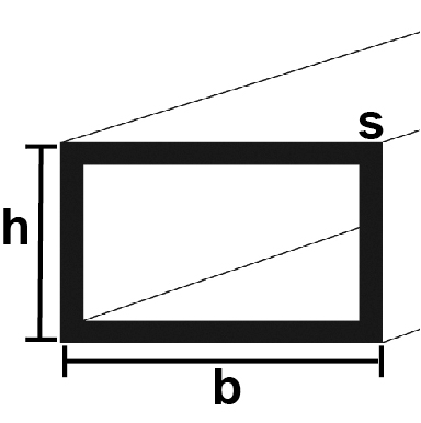 Edelstahl 1.4301  Rechteckrohr 120 x 40 x 3.0 mm