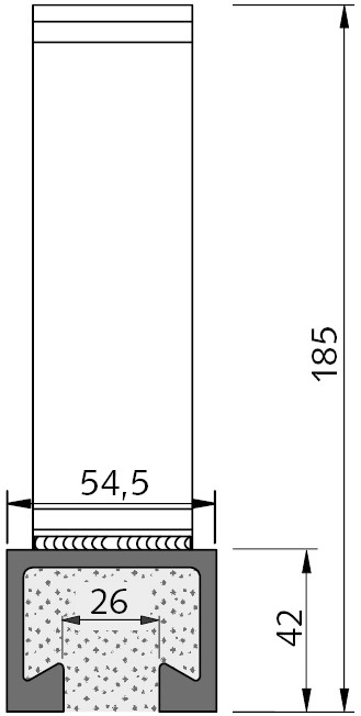 Halfen Ankerschiene feuerverzinkt CE HTA-CE 55/42-FV-6070mm-KF