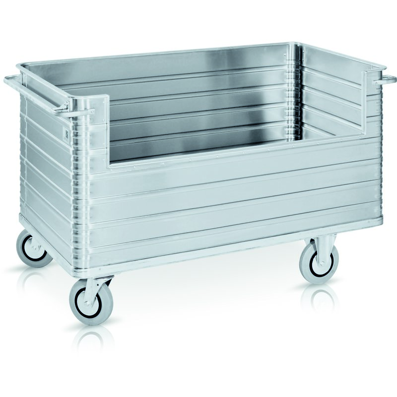 ZARGES Alu-Wagen W172: 945l: IM: 1500x900x700mm 2 Lenk- und 2 Bockrollen, Ø 200 mm