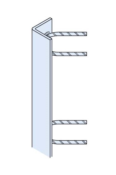Halfen Kantenschutzwinkel A2 Edelstahl HKW 100/8 Länge 1000mm mit 2 Ankern