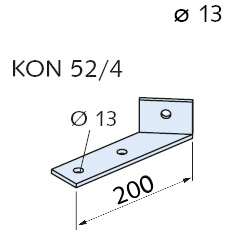 Halfen Befestigungswinkel A4 KON 52/4 für Konsolen
