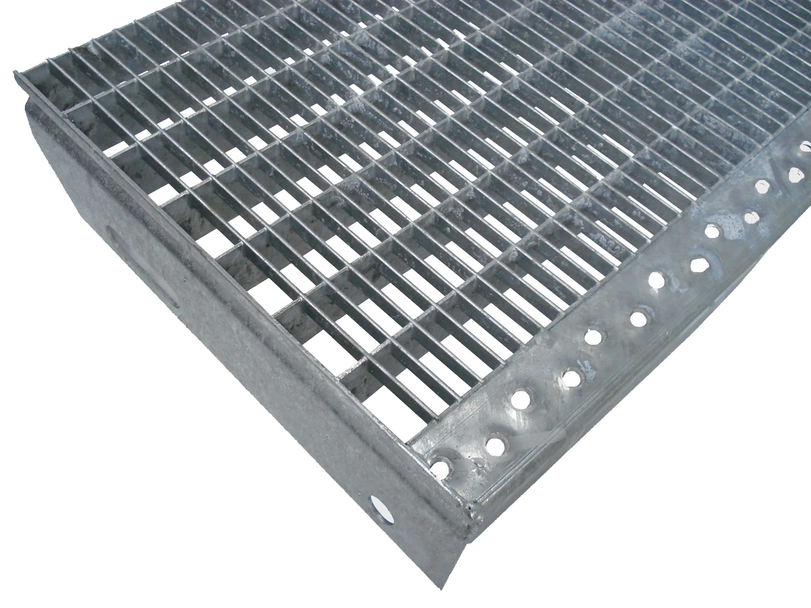 Press-Industrierost-Stufen feuerverzinkt MW 30 x 10 TS 30 x 2 mm  600 x 270 mm