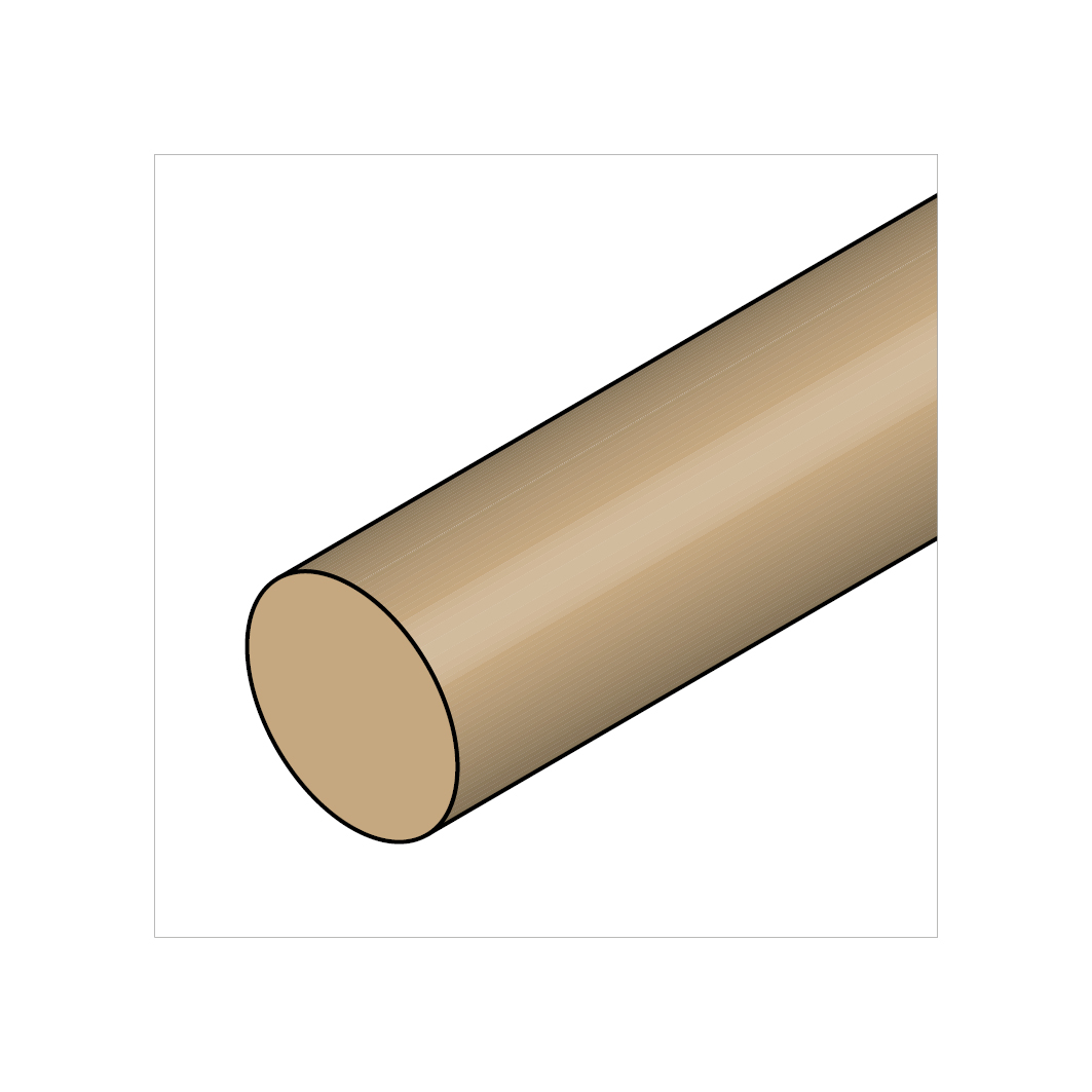 Vollstab PEEK natur d= 50 x 3000 mm