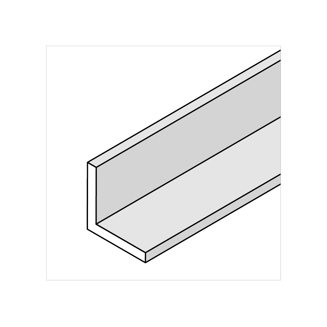 L-Profil PP hellgrau 40 x 40 x 4 x 5000 mm