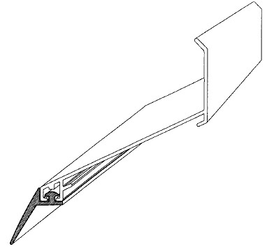 Alu-Wandanschlußprofil pressblank L= 4100 mm mit Dichtungen